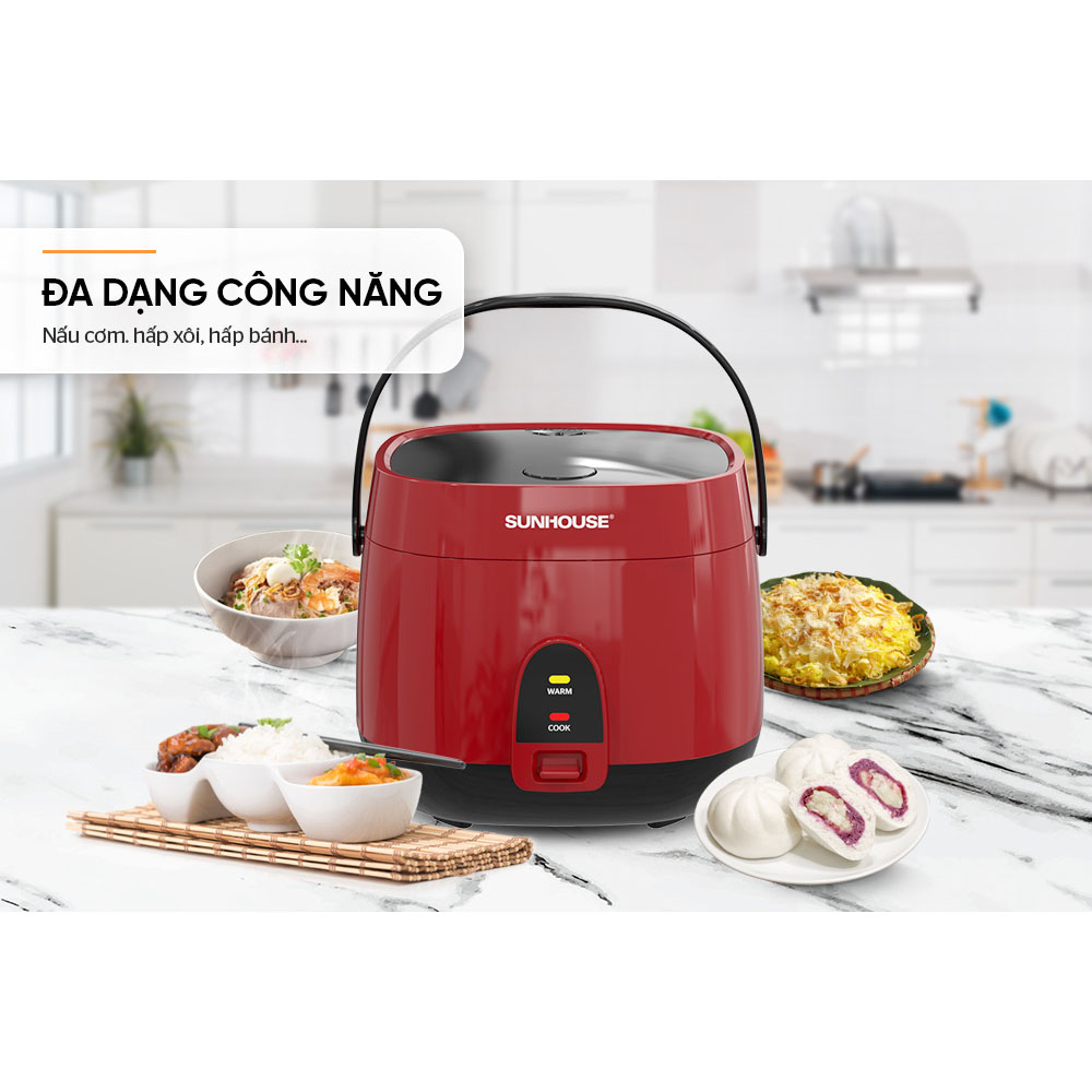Nồi cơm điện Sunhouse SHD8611R 1.8 Lít- Hàng chính hãng