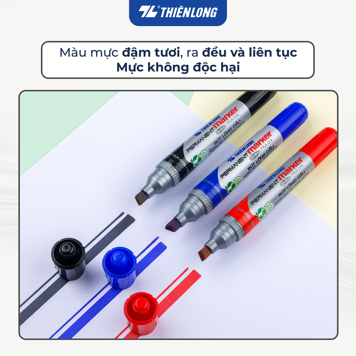 Hộp 10 Bút Lông Dầu Thiên Long PM-09