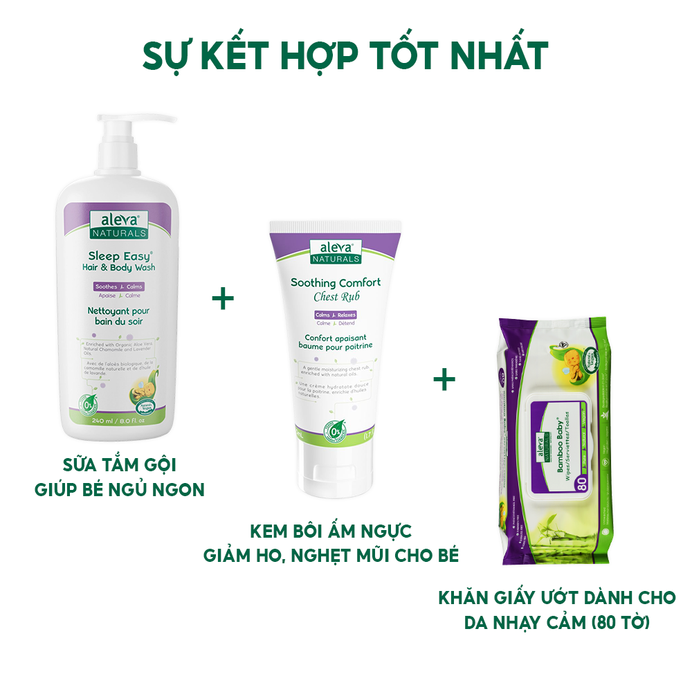 Sữa dưỡng thể cho bé làm mịn da, giảm ngứa ngáy giúp bé ngủ ngon Aleva Naturals (chai 240ml)