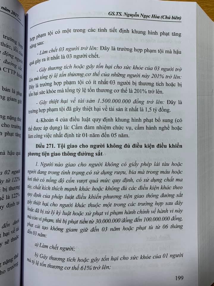 Bình Luận Khoa Học Bộ Luật Hình Sự Năm 2015 (Sửa Đổi, Bổ Sung Năm 2017) Quyển 2 - Phần Các Tội Phạm
