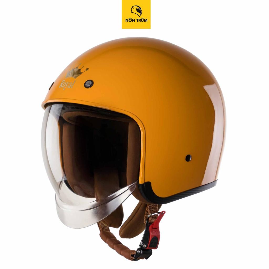 Nón bảo hiểm 3/4 ROYAL M139 có kính âm màu VÀNG NGHỆ BÓNG