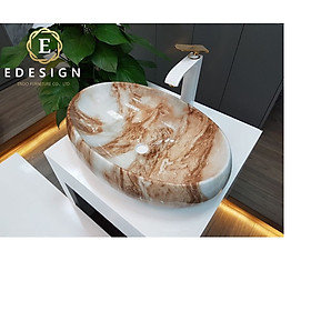 CHẬU ELIP VÂN ĐÁ HỒNG GHI GRVL 065UM