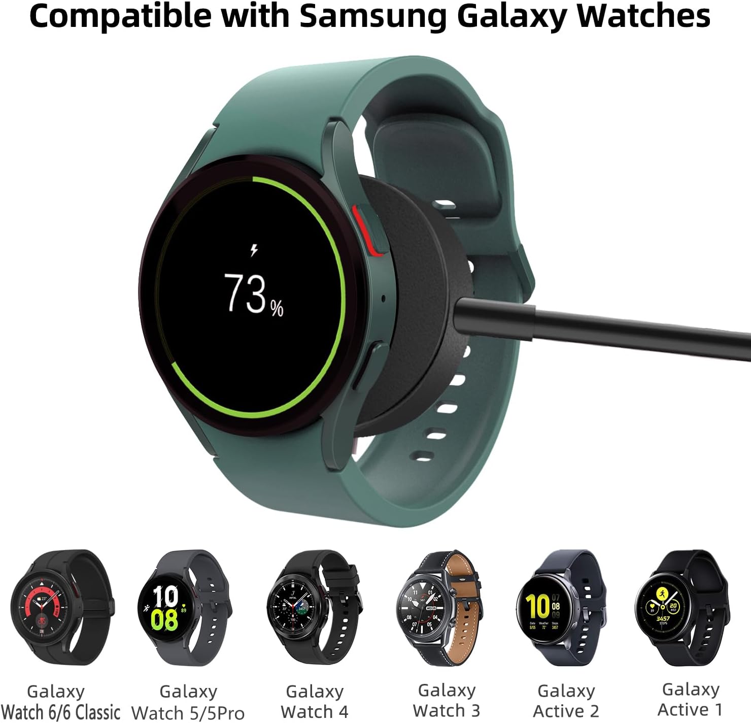 Cáp Sạc Đế Sạc Kim Loại cho Samsung Galaxy Watch 5/5Pro/6/6Classic/7 & Galaxy Watch Ultra Cổng USB Type C - Hàng Chính Hãng