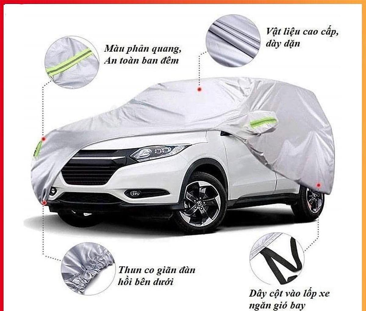 Bạt Trùm Che Phủ ô tô 3 lớp tráng Nhôm Chống Xước, Chống Nắng, Chống Mưa - Hàng loại dầy cao cấp
