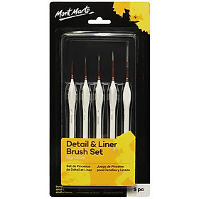 Bộ cọ tỉa Mont Marte Detail & Liner BMHS0034 (Artist Taklon Brush) lông nhân tạo