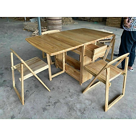 Bàn ăn xếp gọn Juno Sofa tiện lợi chung cư, căn hộ nhỏ, bàn ăn cho nhà nhỏ 4 ghế gấp.