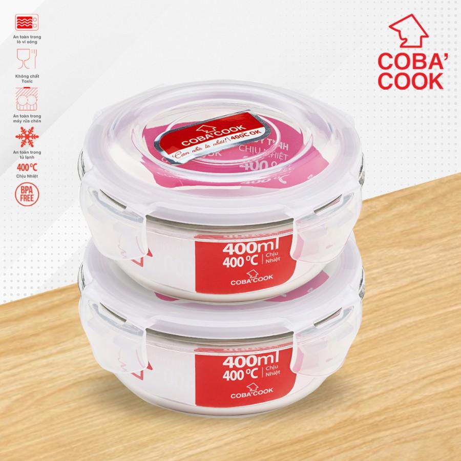Bộ 2 Hộp Thủy Tinh Đựng Thực Phẩm COBA
