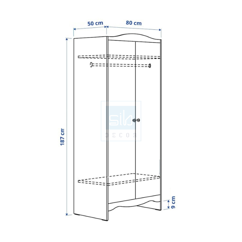 Tủ Quần Áo Cho Bé Với Thiết Kế 2 Cánh Hiện Đại Màu Trắng Thương Hiệu SIB Decor TA21