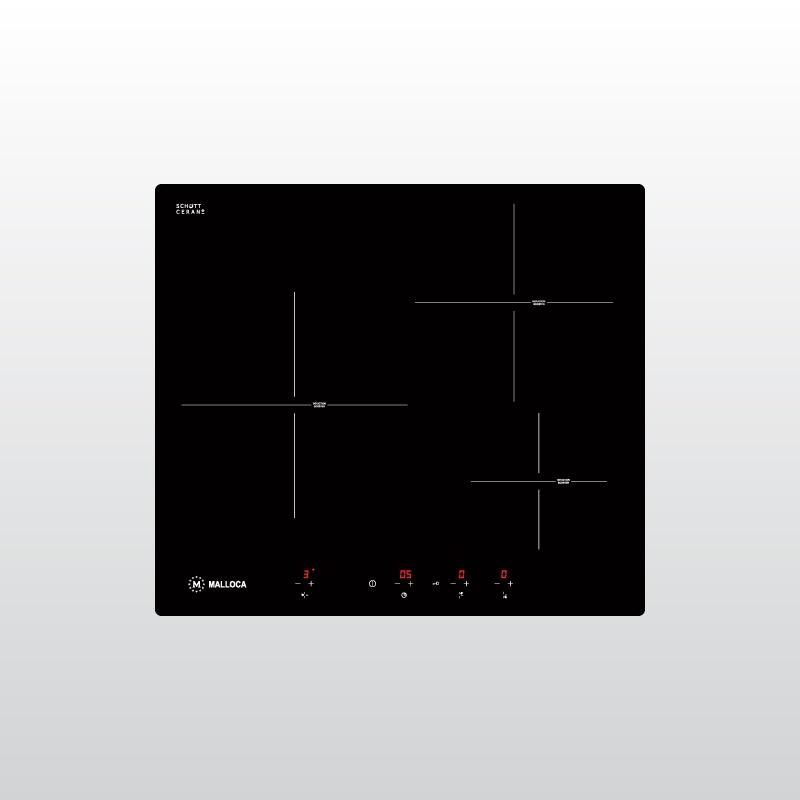 Bếp từ 3 vùng nấu Malloca MI 593 BN - Ngang 59cm - Xuất xứ Châu Âu - Hàng Chính Hãng