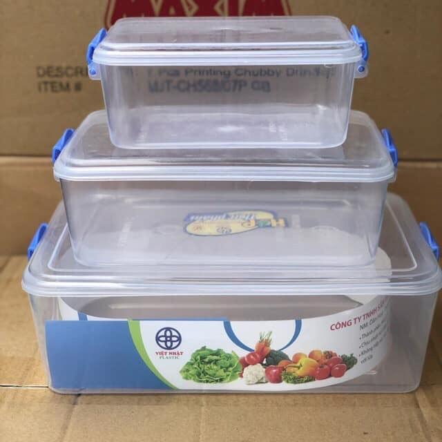 Combo Bộ 3 Size Hộp Lạnh Bảo Quản Thực Phẩm có nắp gài