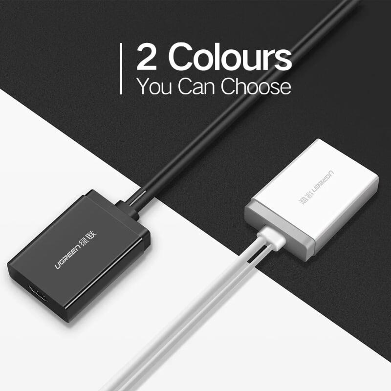 Ugreen UG40213MM106TK 50CM màu Đen Bộ chuyển VGA sang HDMI có trợ nguồn - HÀNG CHÍNH HÃNG