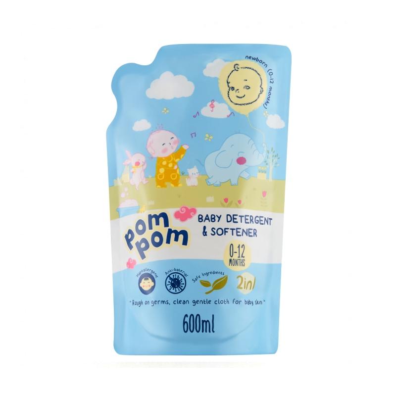 Nước giặt xả cho bé Pom Pom Newborn túi 600ml