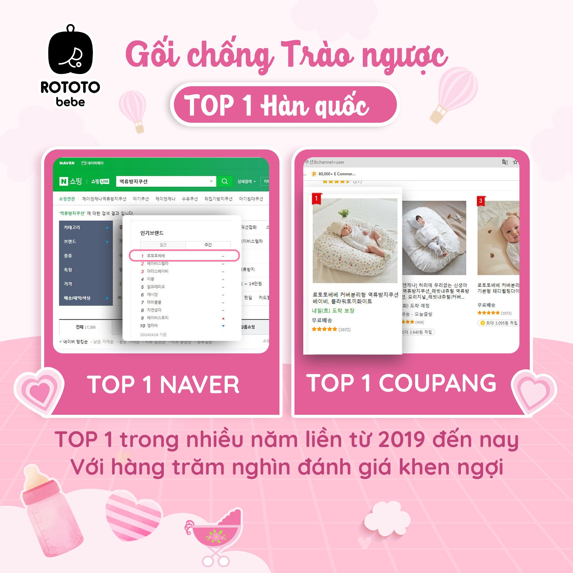 Gối chống trào ngược cho bé Rototo Bebe cao cấp nhập khẩu Hàn Quốc khắc phục tình trạng trào ngược dạ dày trẻ sơ sinh hiệu quả - Loại Cotton cao cấp mềm mại, thấm hút mồ hôi tốt