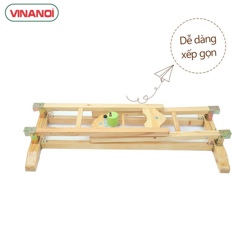 Nôi Em Bé Tự Động VINANOI-VNN301 Gỗ Thông Cao Cấp Vừa Làm Nôi Vừa Làm Võng Màu Tự Nhiên