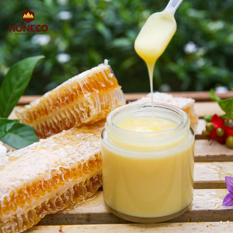Mật ong sữa chúa Honeco 860g - Mật ong rừng kết hợp sữa ong chúa tươi