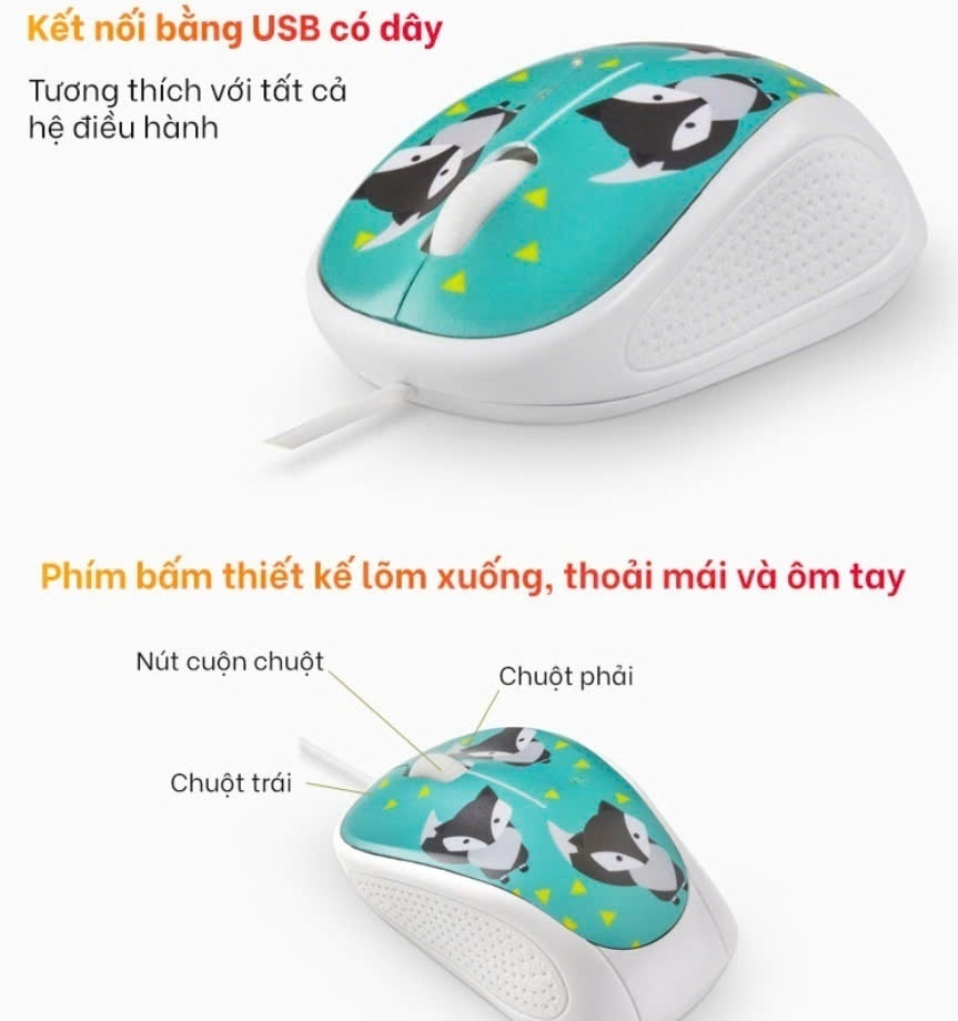 Chuột máy tính có dây PMC1005 giá Tốt, đèn LED hoạ tiết bắt mắt Dây Dài Thiết Kế Ôm Tay Thuận Cả 2 Tay Văn Phòng USB Cho Máy Tính Laptop Tivi - Hàng Nhập Khẩu