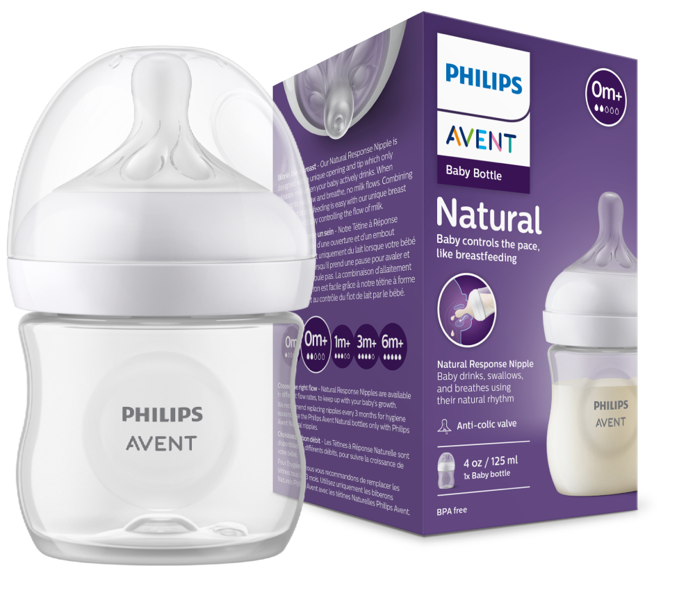 Bộ 2 Bình sữa mô phỏng tự nhiên hiệu Philips Avent (125 ml) cho trẻ từ 0 tháng tuổi 690.23
