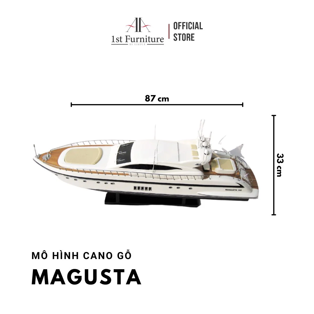 Mô hình cano MAGUSTA cao cấp, mô hình gỗ tự nhiên, làm quà tặng sang trọng 1st FURNITURE