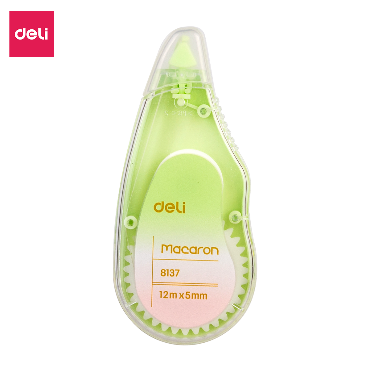 Băng xóa bút xóa kéo 12m Deli - Hình trái cây - Hồng/Xanh lá/Xanh dương - Set 3 chiếc - EH333