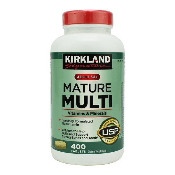 Vitamin tổng hợp Kirkland Mature Multi Adult 50+ Hộp 400 viên của Mỹ - dành cho nam, nữ trên 50 tuổi, Tăng cường miễn dịch, phòng bệnh tật, đặc biệt là các bệnh lây nhiễm, bệnh do virus, vi khuẩn - QuaTangMe Extaste