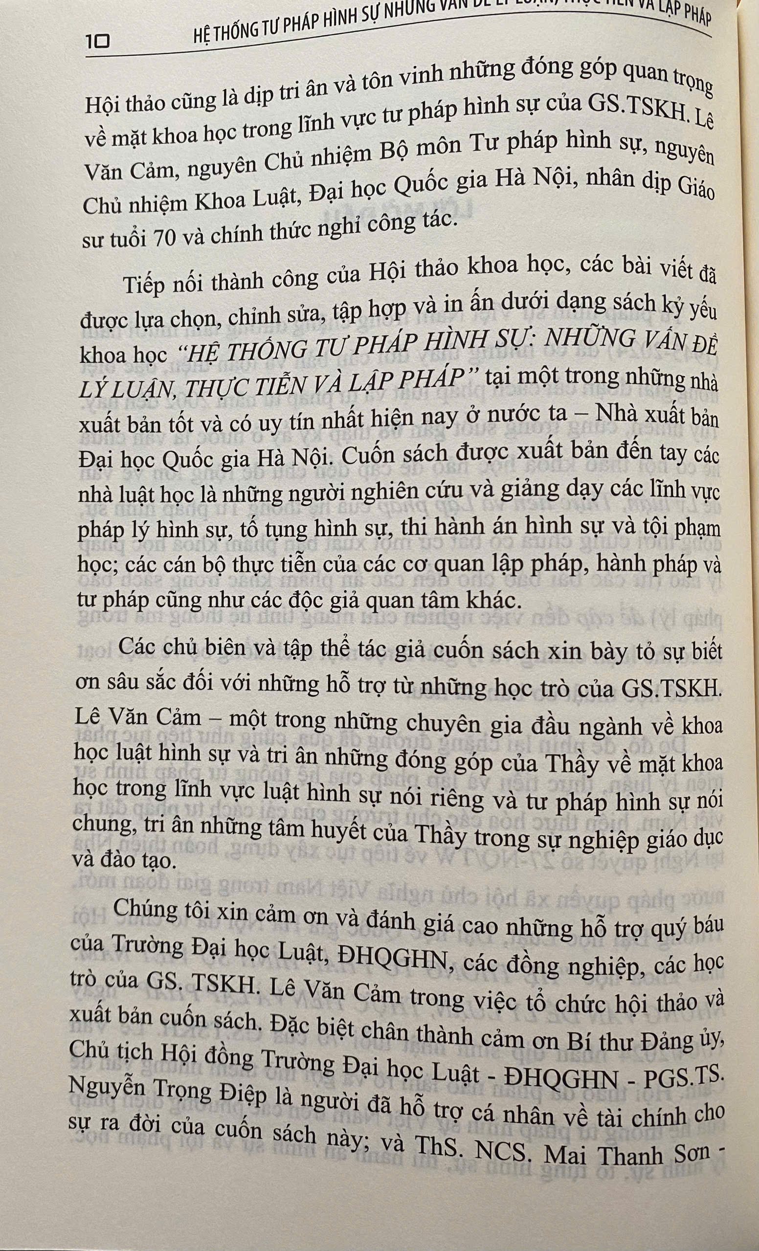 Kỷ Yếu Hội Thảo Khoa Học: Hệ Thống Tư Pháp Hình Sự - Những Vấn Đề Lý Luận, Thực Tiễn Và Lập Pháp
