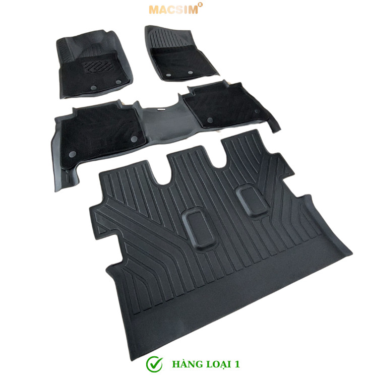 Thảm lót sàn ô tô 2 lớp cao cấp dành cho xe Toyota Land Cruiser 2010-2021 (sd) nhãn hiệu Macsim chất liệu TPE màu đen