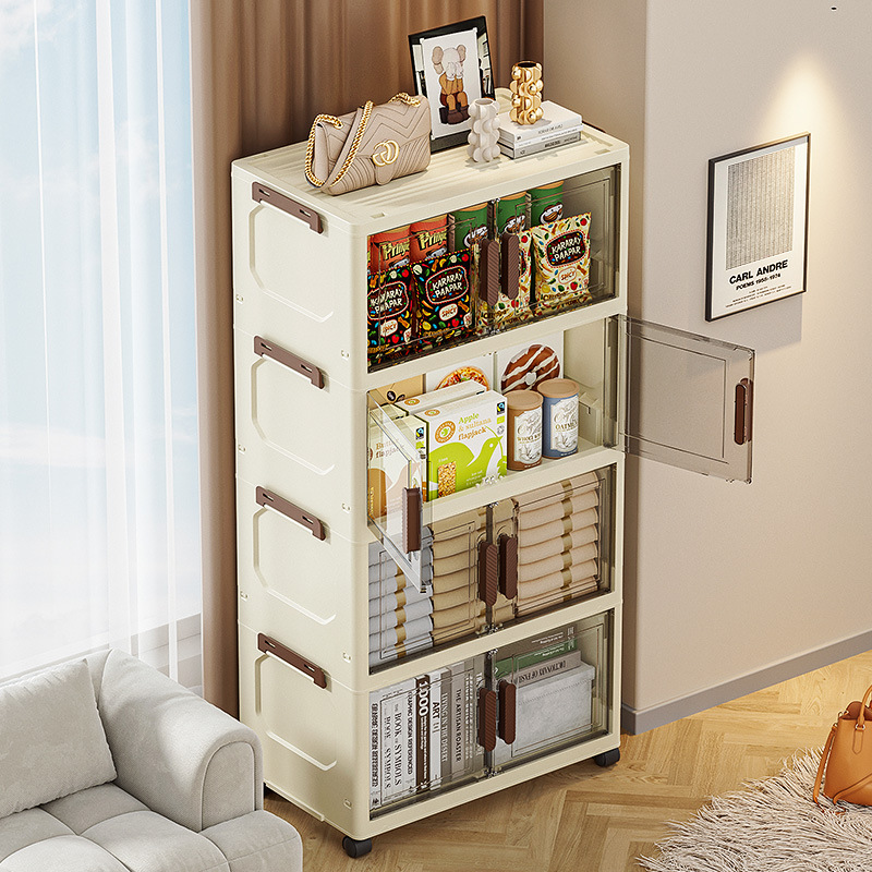 Nubie Tủ Nhựa Gấp Gọn Ngang 58cm, Tủ Đựng Đồ Đa Năng Lắp Ghép, Hộp Đựng Quần Áo, Nhựa PP, Có Bánh Xe