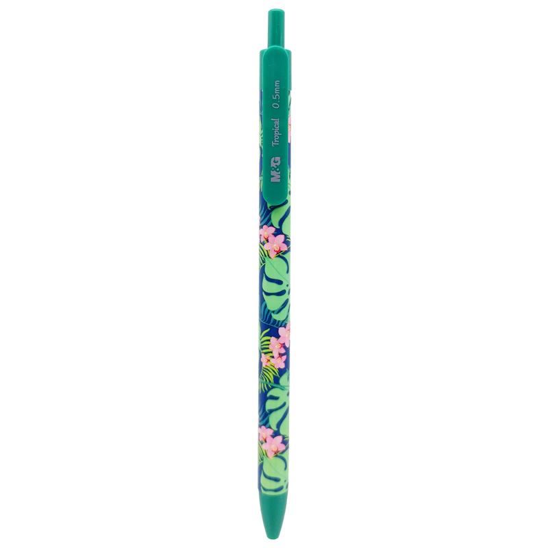 Bút Bi Bấm 0.5mm - M&G ABP46480 - Thân Bút Xanh Lá - Mực Xanh