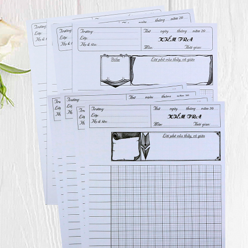 Giấy kiểm tra 4 ô ly giấy dày 100gsm, viết được tất cả các loại bút không lem không hằn, bảng kẻ sẵn tiện lợi, Combo 2: 24 tờ GKTL1-11 Green Art- Hàng chính hãng