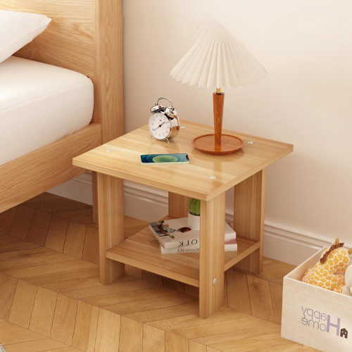 Tủ Tab Đầu Giường 2 Tầng Để Đồ, Đèn Ngủ Kệ Decor Bằng Gỗ MDF Trang Trí Phòng Ngủ, Phòng Khách