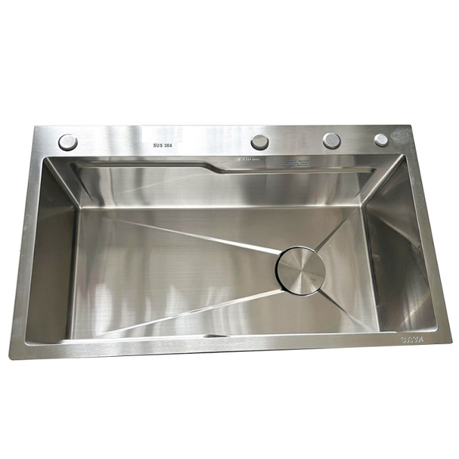 Combo chậu rửa chén bát 1 hố lớn Valenza 7846 inox sus304 chuẩn 100% kèm vòi rửa bát rút dây Valenza sus304, bộ xả to ngăn mùi, khay inox kín-TẶNG BÌNH NƯỚC RỬA CHÉN
