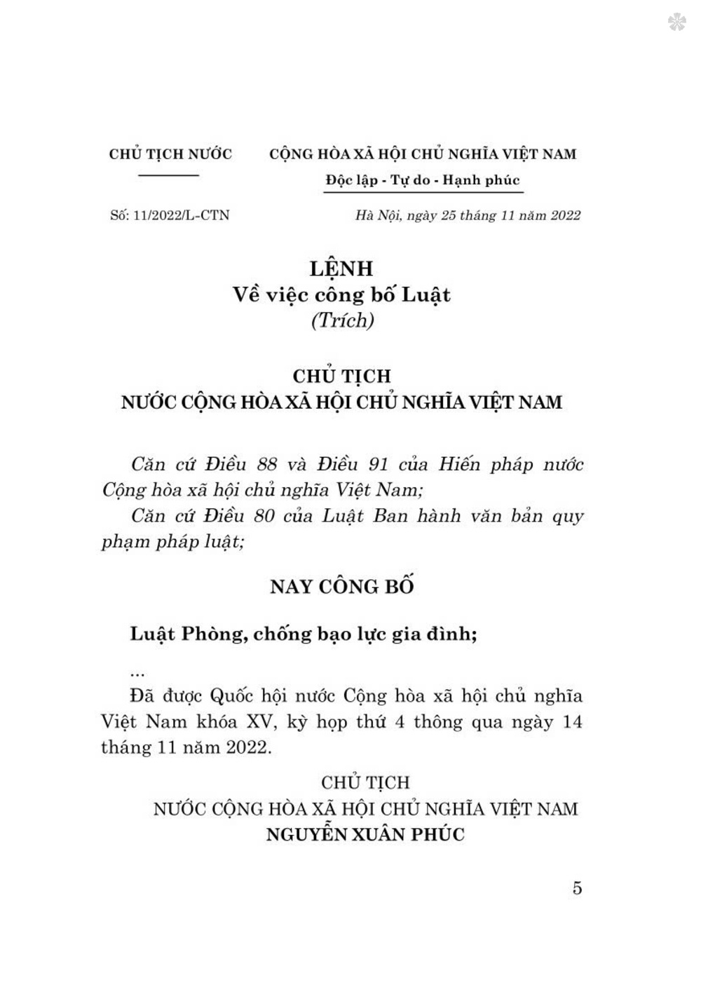 Luật phòng, chống bạo lực gia đình năm 2022 - bản in 2024