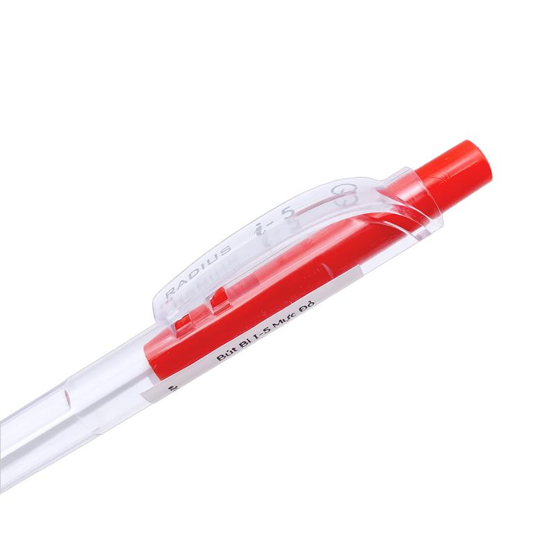 Bút Bi Bấm I-5 0.5 mm - Radius - Mực Đỏ