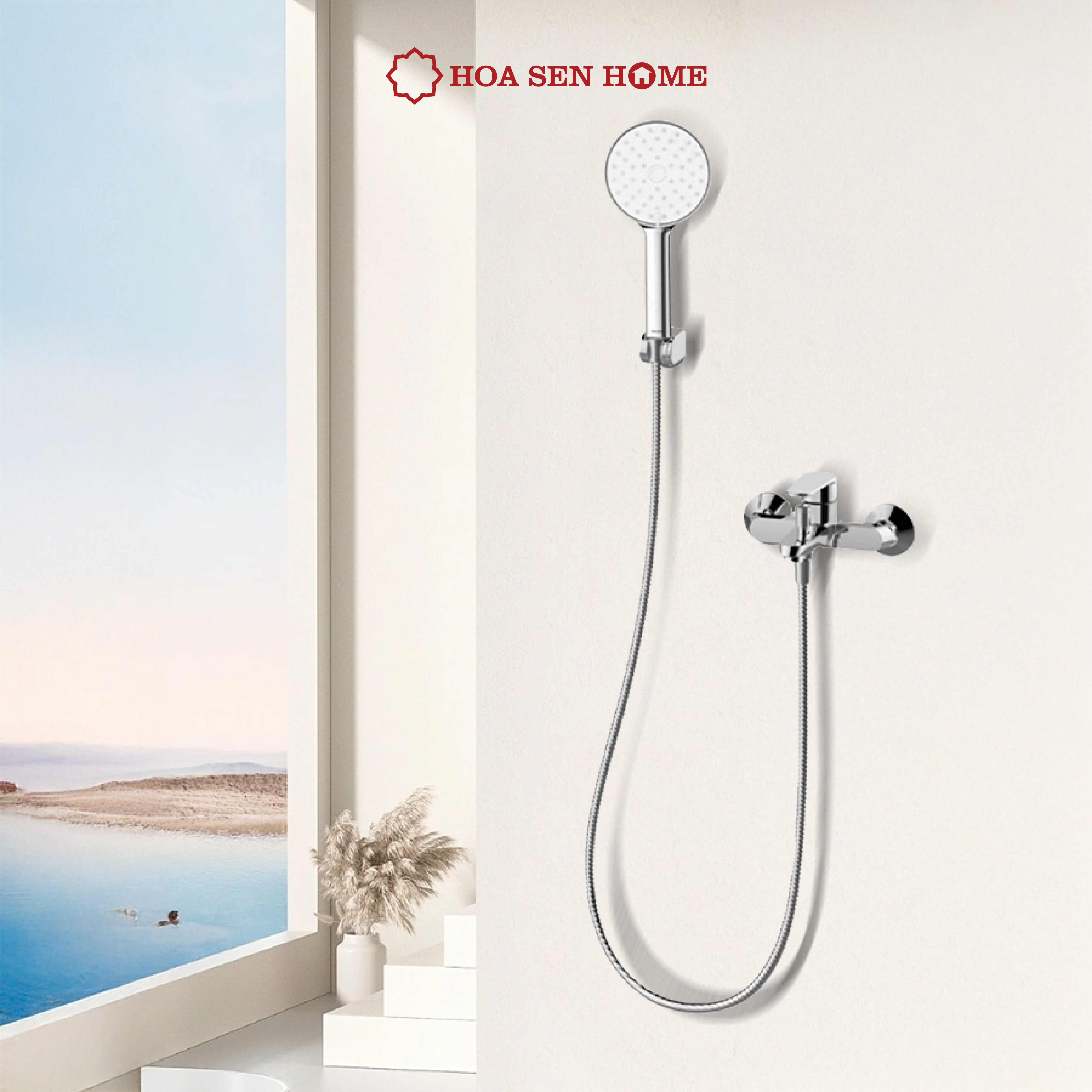 Sen dây TUSLO LUXURY S001 chất liệu đồng thau, công nghệ phun khí tân tiến, tiết kiệm nước - Hoa Sen Home - Hàng chính hãng