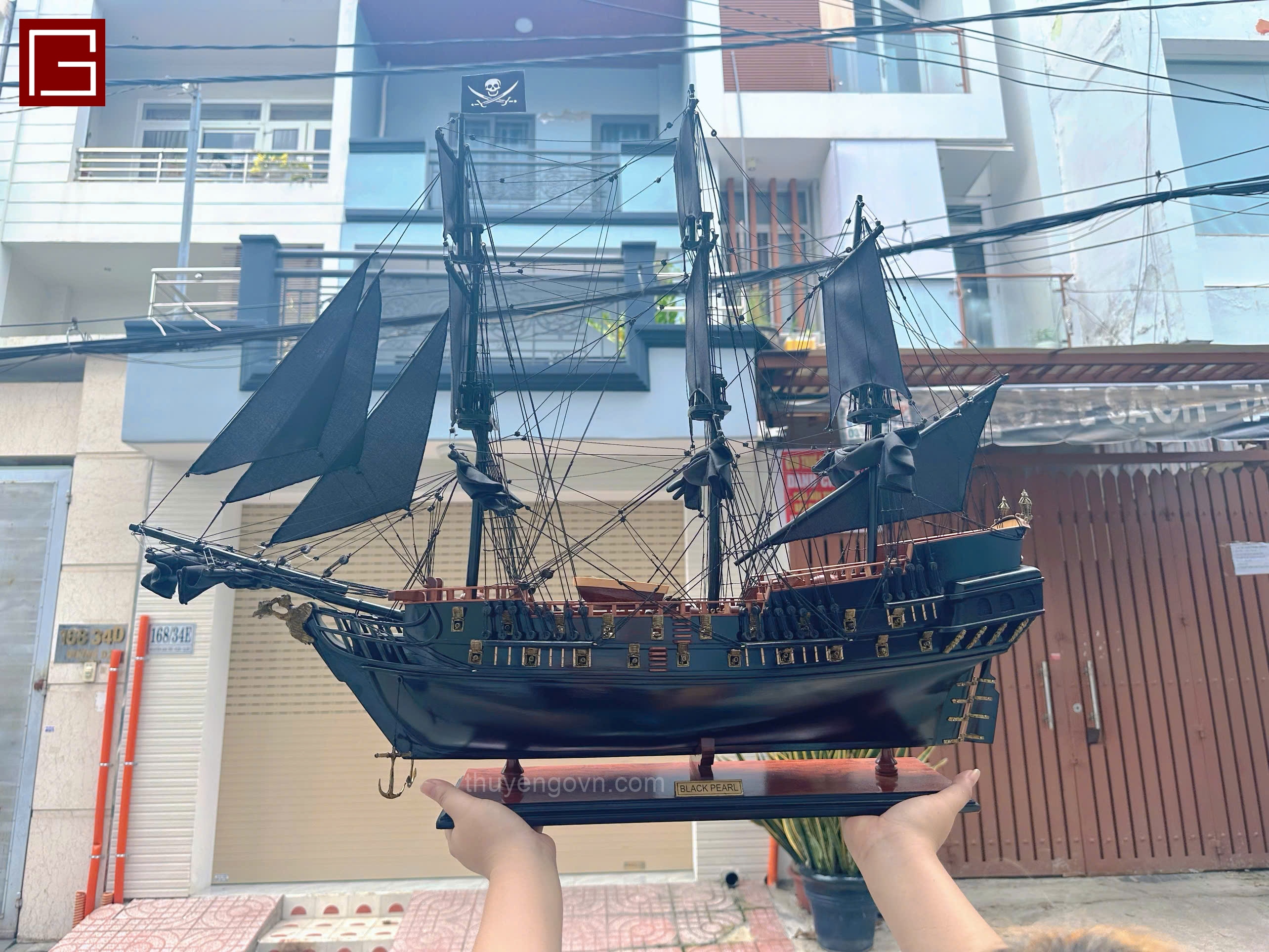 Mô Hình Thuyền Gỗ Trang Trí BLACK PEARL, thuyền cướp biển vùng caribbean, thuyền ngọc trai đen, hàng chính hãng