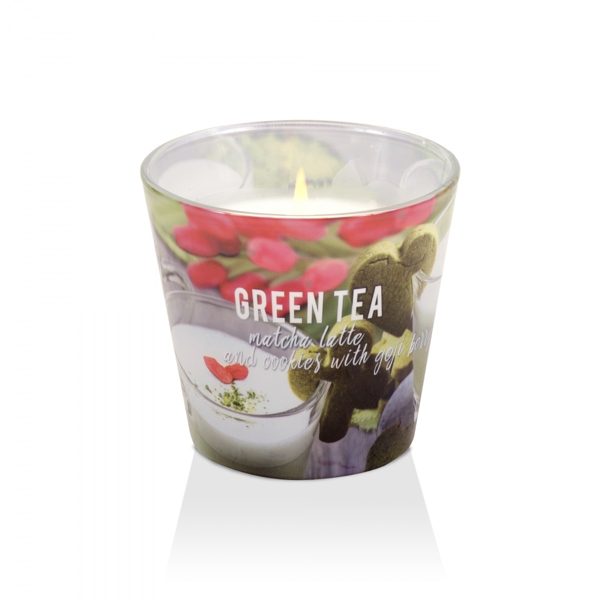 Ly nến thơm Bartek Candles BAT6434 Green Tea Pudding - Matcha Latte 115g (Hương trà xanh hoa quả)