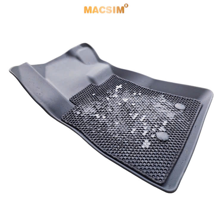 Thảm ô tô sd3 2 lớp dạng lưới lục giác Vinfast VF9- 7 chỗ (màu đen) - bề mặt cao su siêu sạch - Macsim