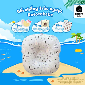 Gối chống trào ngược cho bé - Gối chữ C cao cấp nhập khẩu ROTOTO (Hồng họa tiết gấu)