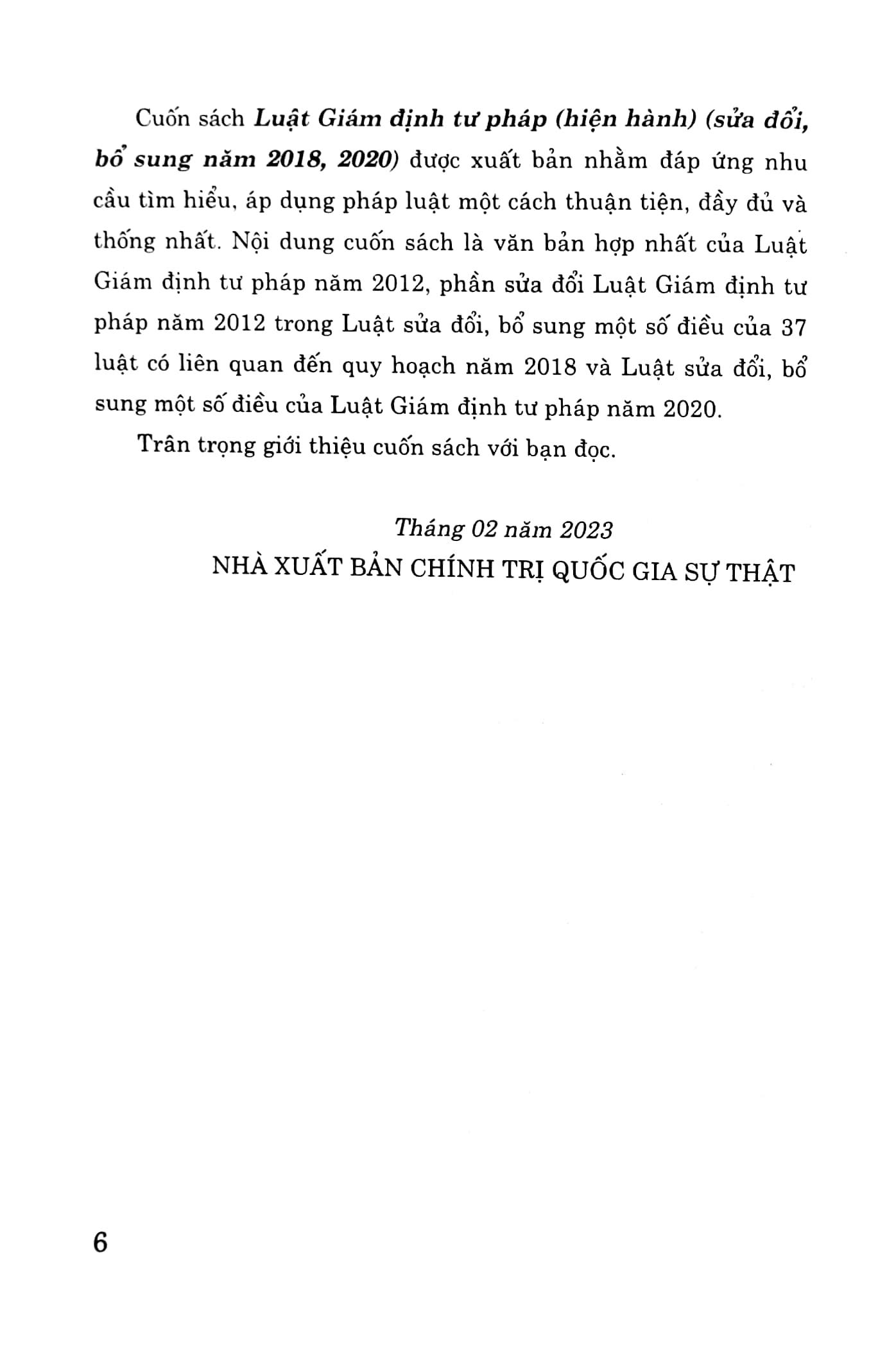 Luật Giám Định Tư Pháp (Hiện Hành) (Sửa Đổi, Bổ Sung Năm 2018, 2020)