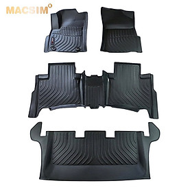 Thảm lót sàn xe ô tô Toyota Fortuner/Innova 2017-2022+ (sd)Nhãn hiệu Macsim chất liệu nhựa TPE cao cấp màu đen