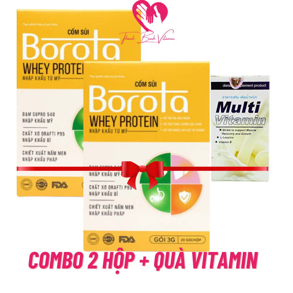 Cốm Sủi Tăng Cân BOROTA, Hỗ Trợ Ăn Ngon, Ngủ Ngon, Tăng Cường Sức Khoẻ, Hộp 20 gói