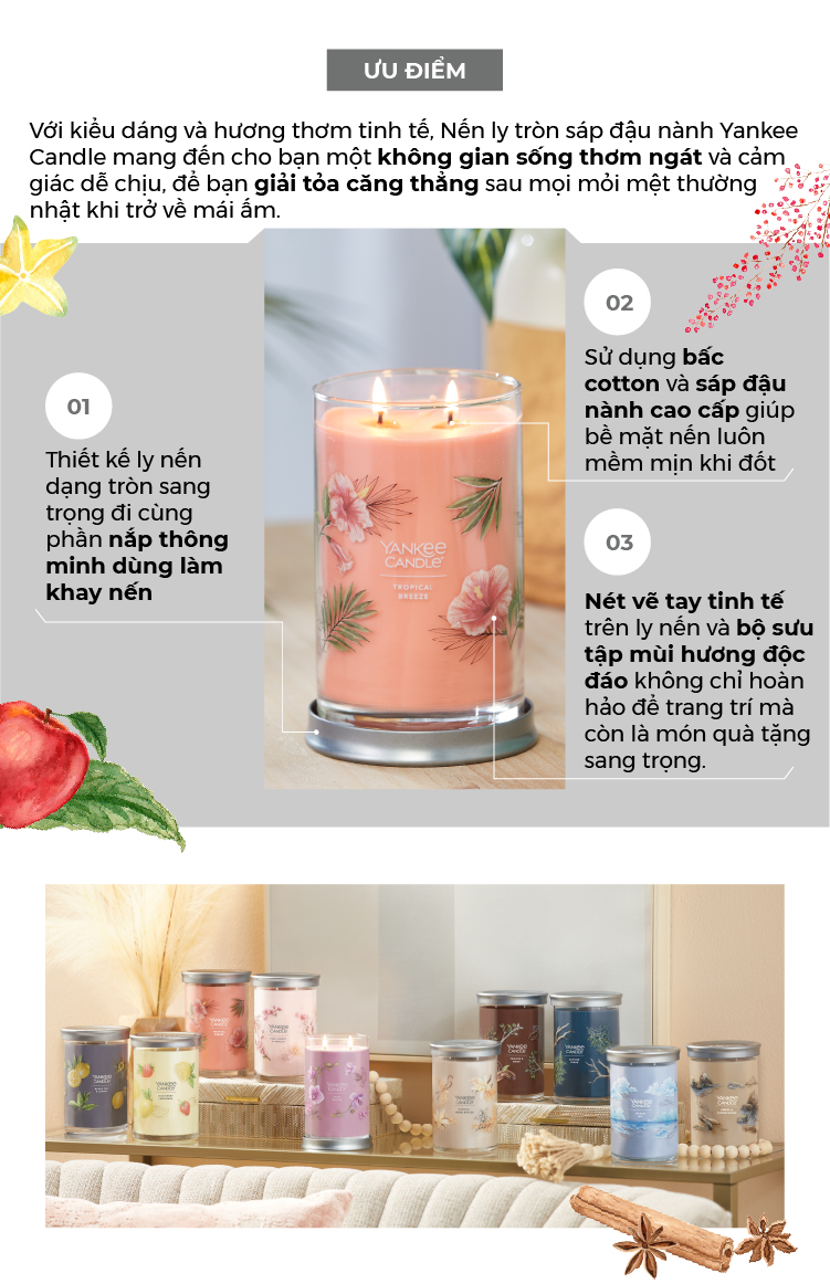 Nến ly tròn sáp đậu nành Yankee Candle size L (567g) - Midsummer