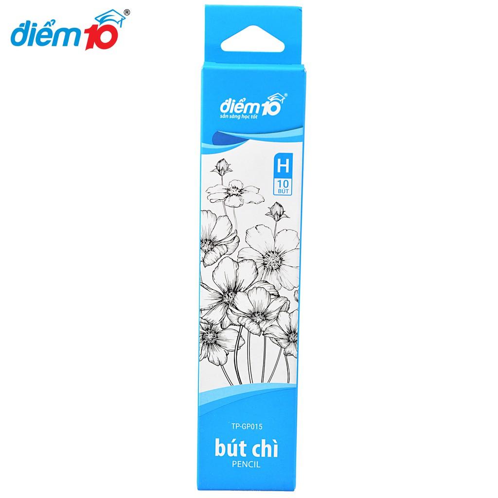 Combo 5 Bút chì gỗ Điểm 10 TP-GP015- Độ cứng H- Bút chì chắc chì đậm