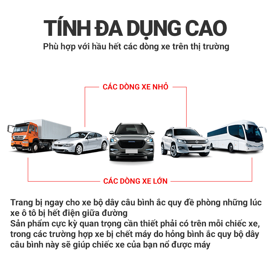 Dây Câu Bình Ắc Quy VIAIR ST306 500A Dài 3m