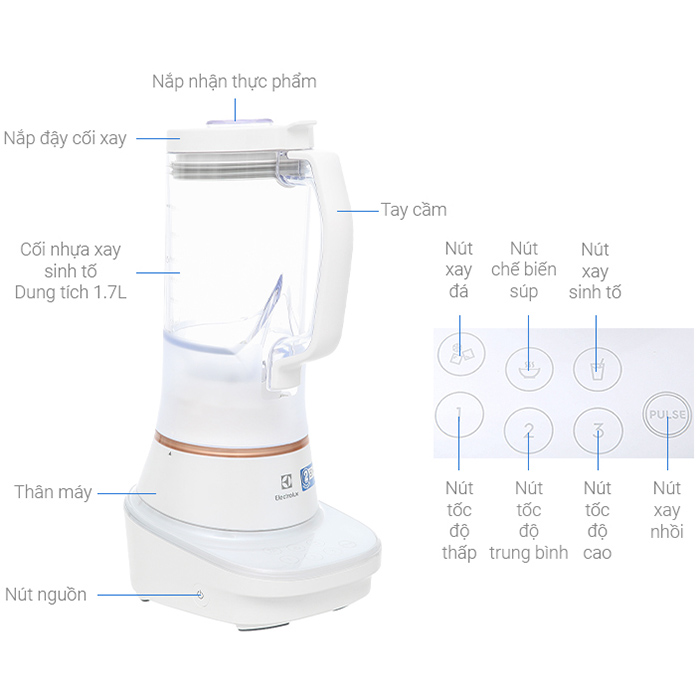 Máy xay sinh tố Electrolux E7TB1-50CW - Hàng chính hãng