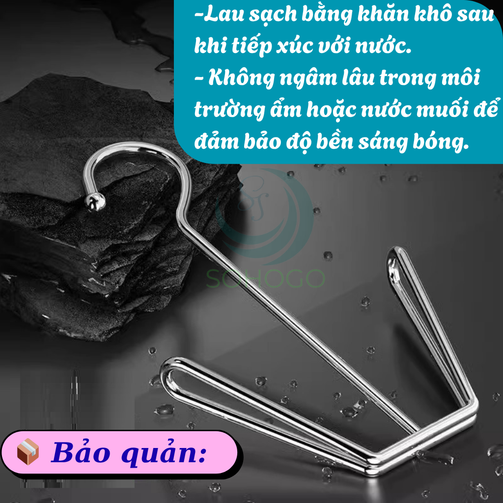 Bộ 2 Móc Treo Giày Đôi Inox Đa Năng- Móc Phơi Giày Thông Minh Chống Gỉ - Móc Sắt Treo Dép – Giày – Chai Đa Dụng