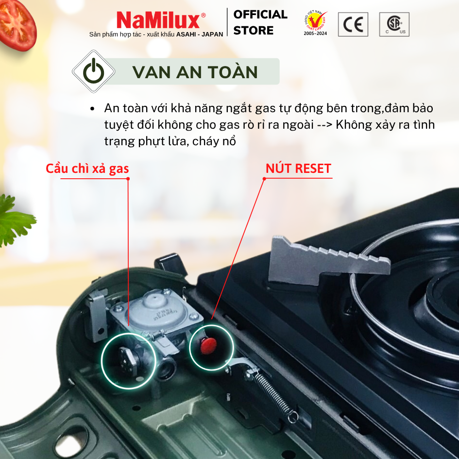 Bếp Gas Mini Cao Cấp NaMilux NH-P3320PF│Van Ngắt Gas An Toàn 2 Cấp│Công Suất 2.6 Kw (2.200 kcal/giờ)│Hàng Chính Hãng