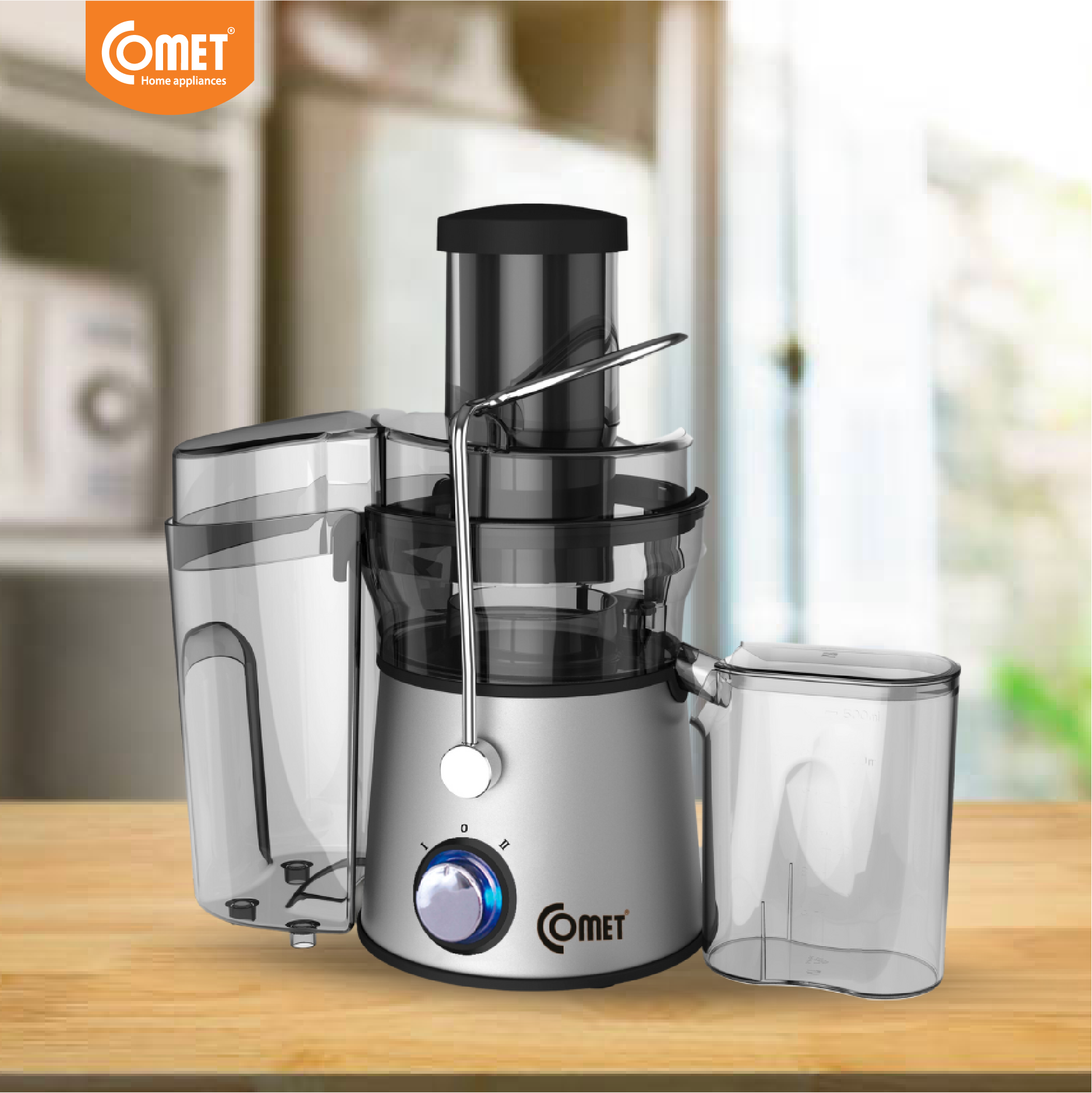 Máy ép trái cây Comet CM9836 công suất 600W – dung tích 1.5L, ép nhanh, lọc bã riêng – Hàng chính hãng, bảo hành 12 tháng