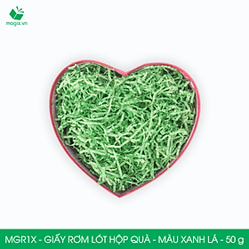 MGR1X - 50g  Giấy rơm lót hộp quà màu xanh lá - Giấy sợi rơm trang trí - Giấy vụn chống sốc