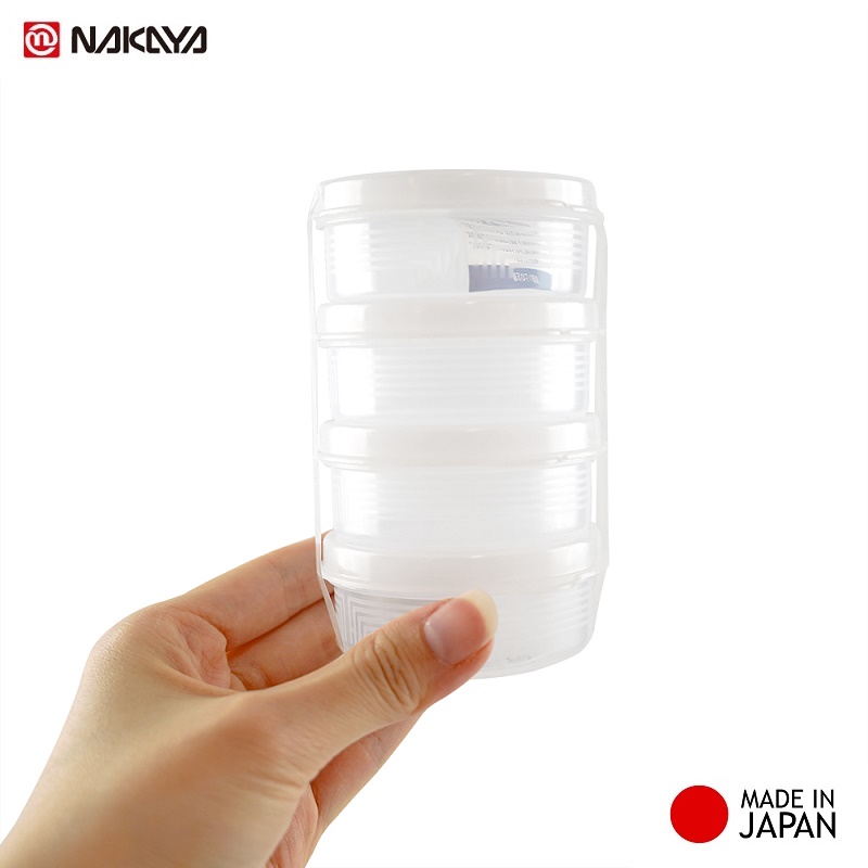 Set 04 hộp trữ thức ăn dặm cho bé Nakaya S 70mlx4 - Hàng nội địa Nhật Bản nhập khẩu chính hãng